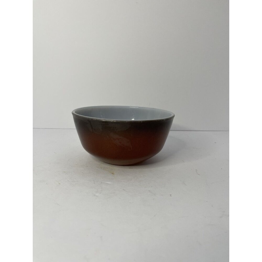 FIRE KING OVEN WARE SMALL BOWL RED BLACK OMBRE VINTAGE
